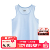 英博伦夏季儿童背心男童宝宝内穿女童春秋纯棉背心女童吊带打底小背心 男孩551浅兰 130 （满28元包邮）