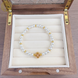 「闲庭花落」足银9999描金珐琅彩银手链新中式银珠手串送女友礼物 闲庭足银手链约7克  证书+礼盒