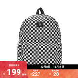 万斯范斯官方 男女情侣背包双肩包黑色棋盘格 黑色 均码