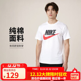 耐克(NIKE)男短袖T恤 纯棉 运动休闲 舒适百搭 AR5005-100 白色L