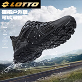 乐途（LOTTO）登山鞋男女鞋春季皮面户外越野徒步防泼水运动鞋情侣跑步鞋黑色42