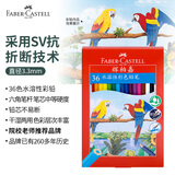 辉柏嘉（Faber-castell）水溶性彩铅笔彩色铅笔36色手绘涂色专业美术生绘画笔套装114466赠毛笔/笔刨美术写生