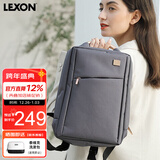 乐上（LEXON）双肩包女14英寸商务笔记本电脑包时尚休闲书包通勤旅行背包银河灰
