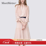 MeetMetro玛依尔法式仙女连衣裙女2025秋新款高端气质纯欲风裙子礼服长裙 藕粉MG184213 S