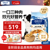 伯纳天纯三拼冻干牛肉粒肉松犬粮20kg/40斤