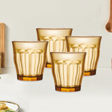 康宁百丽玻璃水杯套装4件耐高温泡茶杯喝水杯啤酒杯咖啡杯牛奶果汁杯