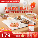 志高（CHIGO）暖菜板饭菜保温板折叠暖菜板热菜神器家用加热餐桌垫智能多功能商用酒店餐厅 47*40CM双板折叠丨可放3-4菜
