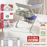 费林斯曼尿布台婴儿护理台多功能操作台新生儿抚触台宝宝洗澡换尿布台 银河灰【PLUS-置物篮+晾衣杆+隔尿垫+定型枕+小水盆】 安全防护  四档可调节