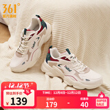 361°男鞋运动鞋男云朵秋冬季加绒复古老爹鞋厚底户外百搭休闲鞋子男款 【秋冬革面】西米色/小麦褐 41