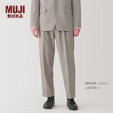 MUJI男式 易打理 弹力 单褶裤 男士长裤子西裤秋季休闲 AE0Y3A4A 浅灰棕色 XL (180/92A)