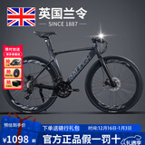 兰令（RALEIGH） 公路自行车成年人女士学生入门级弯把赛车变速通勤骑行单车 铝合金破风架+60刀- 黑武士-直把 S码(建议身高160-175）cm 30速