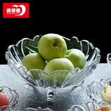 青苹果新年礼物果斗玻璃果盘欧式简约客厅婚庆节日零食彩盒装8.45英寸