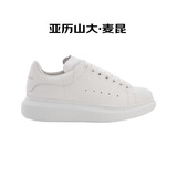 亚历山大麦昆（Alexander McQueen）春夏女鞋经典牛皮厚底运动休闲小白鞋553770 WIEE0 9000 38