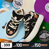 帕拉丁（PALLADIUM）扣子鞋运动休闲鞋情侣款低帮帆布鞋女鞋男鞋子 黑色-黑胶色 37