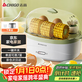 志高（CHIGO）煮蛋器 家用蒸蛋器电蒸锅 早餐煮蛋机 防干烧蒸蛋神器 可煮8个蛋【配蒸碗+量杯】ZDQ208 绿