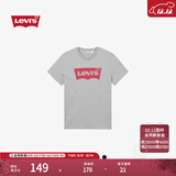 Levi's李维斯情侣美式宽松印花时尚简约舒适潮流纯棉圆领短袖T恤 灰色 002A0-0003 M