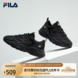 FILA 斐乐运动鞋女MARS II 火星系列二代秋秋季时尚复古跑步鞋女 黑-BK 36