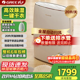 格力（GREE）【轻音干衣除湿】除湿机抽湿机家用20升/天低噪除潮除霉干衣机单间≤40㎡智能控湿24H定时DH20EF