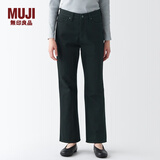 MUJI 女式 弹力 牛仔 喇叭裤（股下77cm）裤子长裤休闲裤 BEA88A3S 黑色 25inch