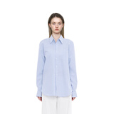BM衬衫蓝色条纹上衣女2025新款夏秋季长袖宽外搭松百搭简约衬衣外套 蓝色条纹 均码