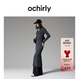 欧时力OCHIRLY抗起球羊毛针织连衣裙长款优雅季新品通勤松弛感新 深灰 L