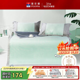 富安娜儿童450D粗丝提花 冰丝席凉席 单人席子 两件套 绿 1.2x2米【可折叠】