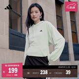 adidas休闲加厚毛圈连帽卫衣套头衫男女秋冬阿迪达斯官方轻运动   亚麻绿   M