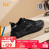 361°运动鞋男秋冬季革面增高厚底休闲通勤老爹跑步鞋子男672446727-3