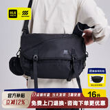 海澜之家时尚斜挎包男女ins潮流休闲单肩包简约百搭学生大容量胸包邮差包 黑色-可放13英寸电脑