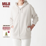 无印良品 MUJI 男女通用 紧密编织毛圈 拉链连帽衫 休闲外套 无性别 卫衣 银灰色 S -M(165/88A)