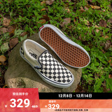 万斯范斯官方 经典款Slip-On黑白棋盘格经典一脚蹬鞋帆布鞋低帮 黑白棋盘格 37