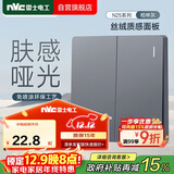 NVC雷士电工开关插座 免喷涂哑光大板 二位多控墙壁暗装电源开关 N25柏林灰