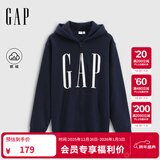 GAP男女装2025秋季新款logo印花抓绒宽松运动连帽衫卫衣786920 海军蓝 2XL (185/104A)亚洲尺码【偏大,建议拍小一码】