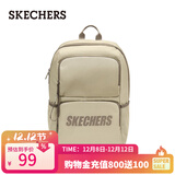 斯凯奇（Skechers）双肩包男女同款学生经典红色书包时尚大容量休闲运动旅行通勤背包 小鹿绒色/01BM