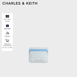 CHARLES&KEITH女士绗缝菱格迷你卡包钱包生日礼物圣诞礼物送女友CK6-50680926 Sea Salt Blue海盐蓝 6个