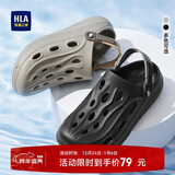 海澜之家HLA凉鞋男士户外洞洞鞋沙滩拖鞋HAALXM2DBK047 黑色42/43(双码)