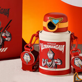 杯具熊（BEDDYBEAR）儿童水杯保温杯316不锈钢吸管直饮保温壶男女宝宝学生上学喝水杯 圈圈儿童壶-盖亚奥特曼480ml