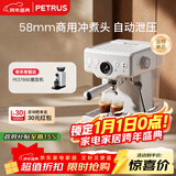 柏翠(petrus)【政府补贴】咖啡机意式浓缩家用小型半自动蒸汽打奶泡PE3833海盐小方 新年礼物