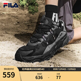 FILA 斐乐TREK老爹鞋男鞋新款休闲鞋时尚复古运动鞋跑鞋 黑/南极灰-BD 41