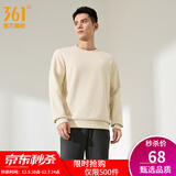 361°运动卫衣男秋冬季新款圆领套头运动上衣男百搭服饰御寒保暖 白松木色 4XL