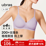 ubras[虞书欣同款]夹心软支撑光面小胸聚拢女无痕内衣隐形无钢圈文胸罩 【背勾款】香提紫色 S 70A/70B