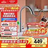 箭牌（ARROW）厨房隐藏抽拉龙头冷热 洗手盆多功能水龙头 天鹅颈外形AE45109SS