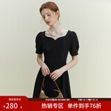 范思蓝恩黑色法式气质显瘦连衣裙女夏季赫本风小黑裙设计感12125 黑色 XS