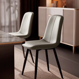 苡茉餐椅餐桌椅子家用新款椅子凳子靠背椅轻奢北欧高级餐厅主人椅灰色