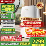 格力（GREE）【轻音干衣除湿】除湿机家用抽湿机40升/天低噪除潮防霉吸湿抽湿器智能控湿单间≤80㎡DH40EF