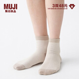无印良品 MUJI 男女通用 合脚直角 袜口无橡筋 短袜 无性别 男款女款 DAI03A1A   浅棕色条纹 23-25cm/36-40码