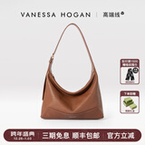 VANESSA HOGAN【张雅钦同款】VH女包欣冉hobo包头层植鞣牛皮斜挎单肩包新年礼物 可可红棕-中号+绿野仙踪礼盒