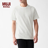 MUJI MUJI 男式 粗细不均棉线 天竺编织 条纹短袖T恤 ABB04A0S 米白色X横条 M