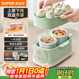 苏泊尔（SUPOR）电炖锅电炖盅 电砂锅 煲汤炖汤锅燕窝炖盅 煮粥神器 电煮锅煲粥熬粥1L双盅 上蒸下炖DZ10YC896