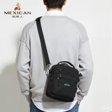 稻草人男士随身旅行休闲单肩斜挎包手机帆布背包骑行时尚通勤挂包大容量